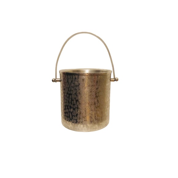 (BUNDLE) Hammered silver tone ice 🧊 bucket with ice crusher - for home bar - Picture 9 of 9